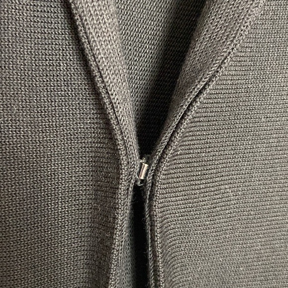 Misook black open sweater cardigan white abstract design medium - Picture 2 of 6